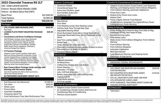 used 2023 Chevrolet Traverse car, priced at $42,999