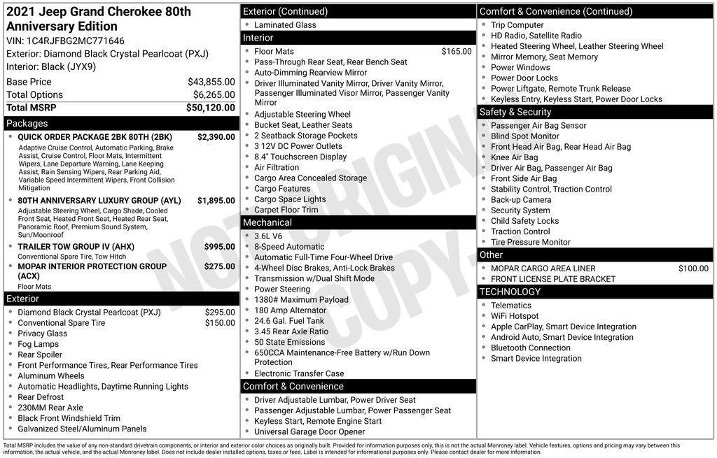 used 2021 Jeep Grand Cherokee car, priced at $26,999