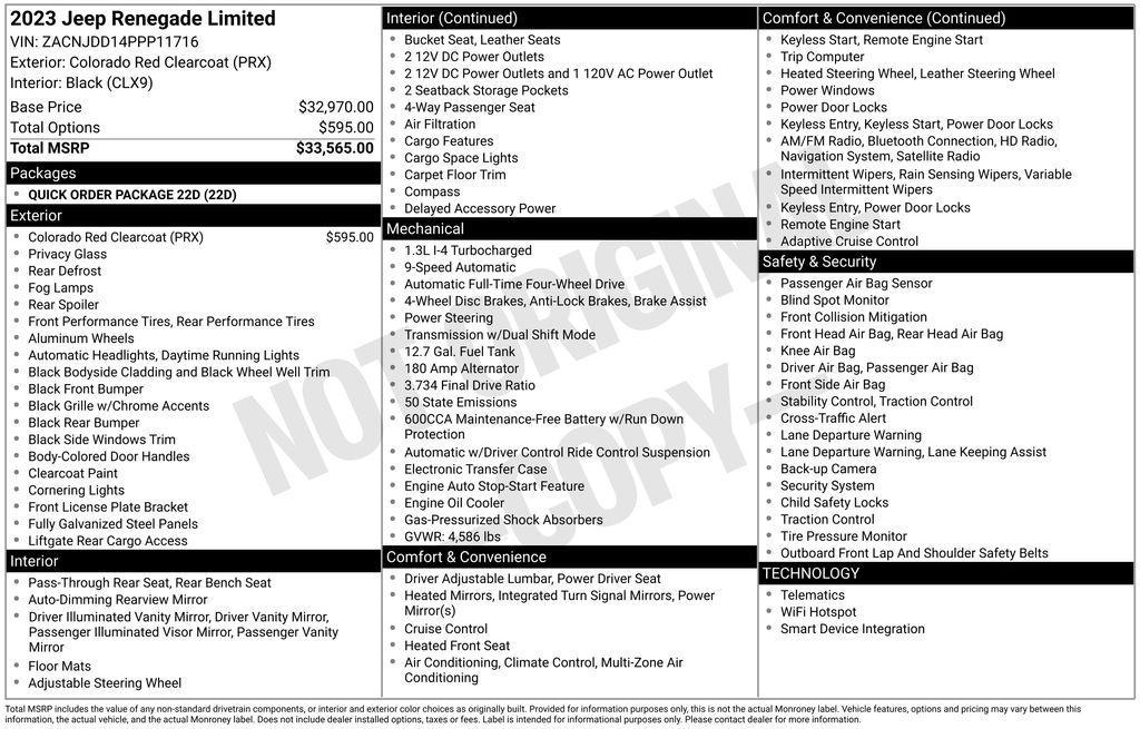 used 2023 Jeep Renegade car, priced at $22,499