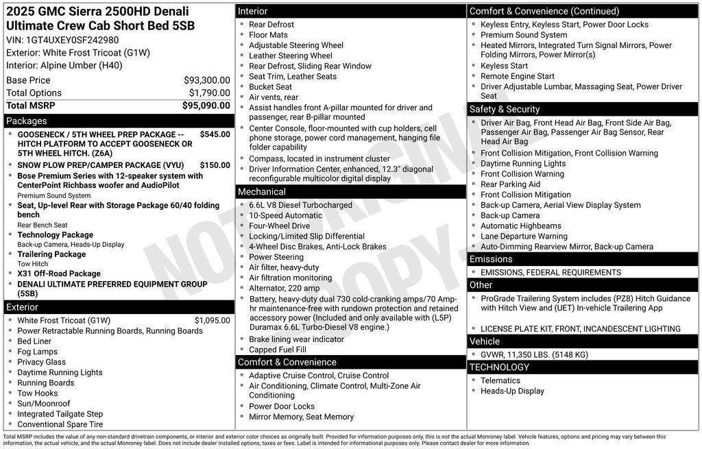 used 2025 GMC Sierra 2500 car, priced at $85,758