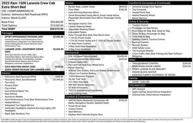 used 2022 Ram 1500 car, priced at $39,392