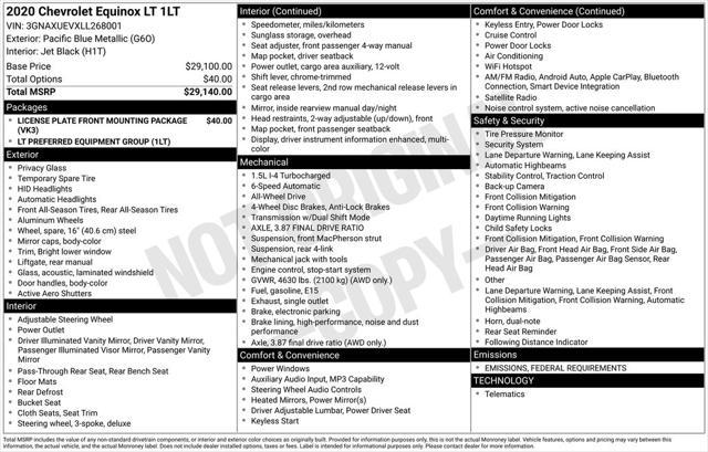 used 2020 Chevrolet Equinox car, priced at $21,000