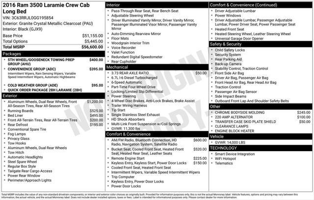 used 2016 Ram 3500 car, priced at $37,699