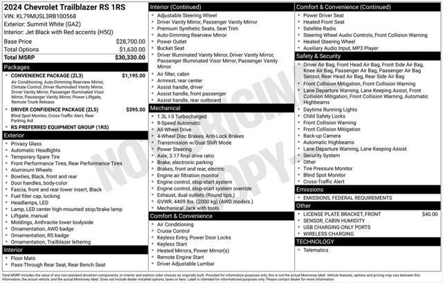 used 2024 Chevrolet TrailBlazer car, priced at $26,999