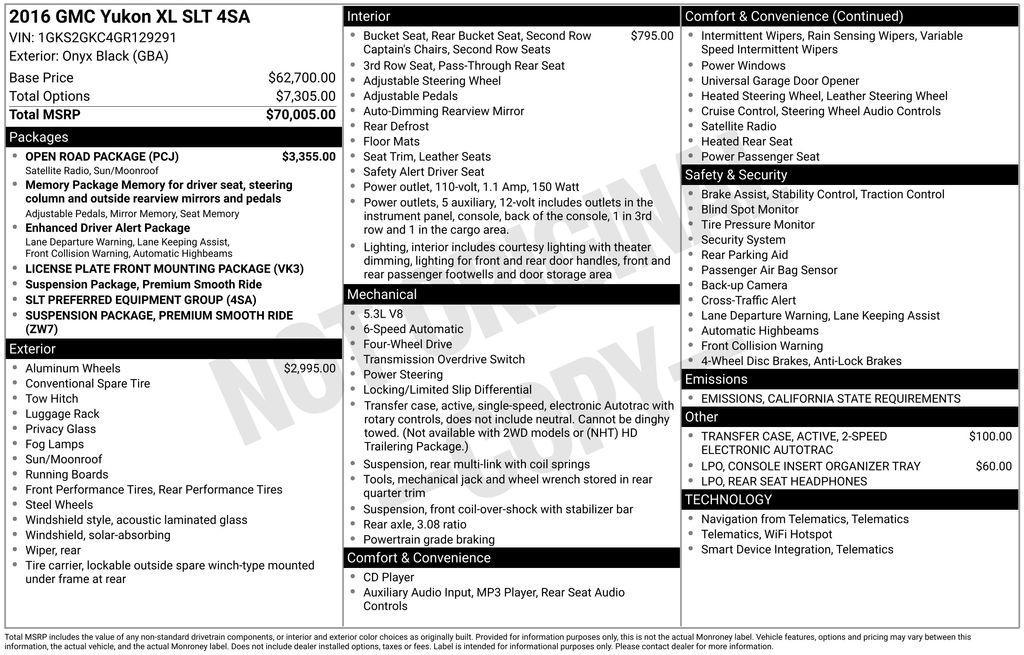 used 2016 GMC Yukon XL car, priced at $18,499