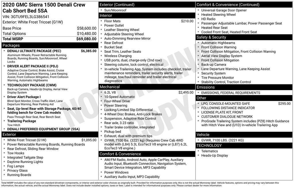 used 2020 GMC Sierra 1500 car, priced at $38,799