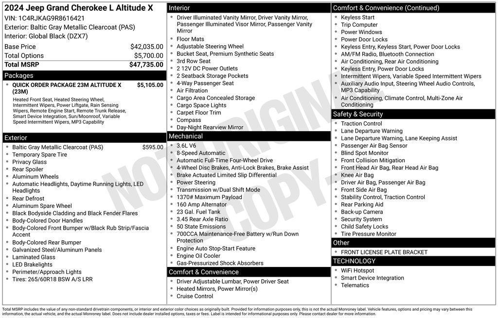 used 2024 Jeep Grand Cherokee L car, priced at $37,499