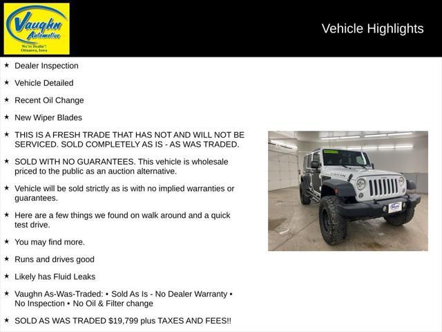 used 2016 Jeep Wrangler Unlimited car, priced at $19,799