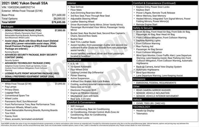 used 2021 GMC Yukon car, priced at $55,445