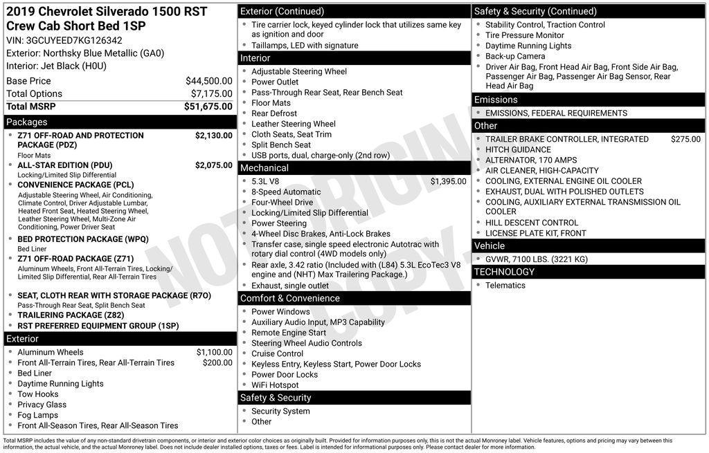 used 2019 Chevrolet Silverado 1500 car, priced at $31,499