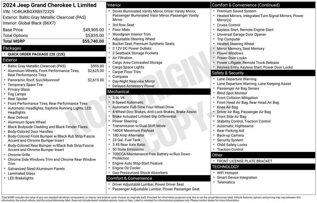 used 2024 Jeep Grand Cherokee L car, priced at $38,999