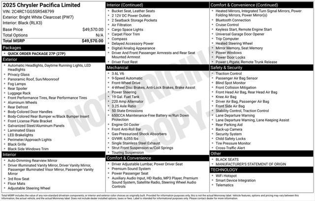 used 2025 Chrysler Pacifica car, priced at $39,999