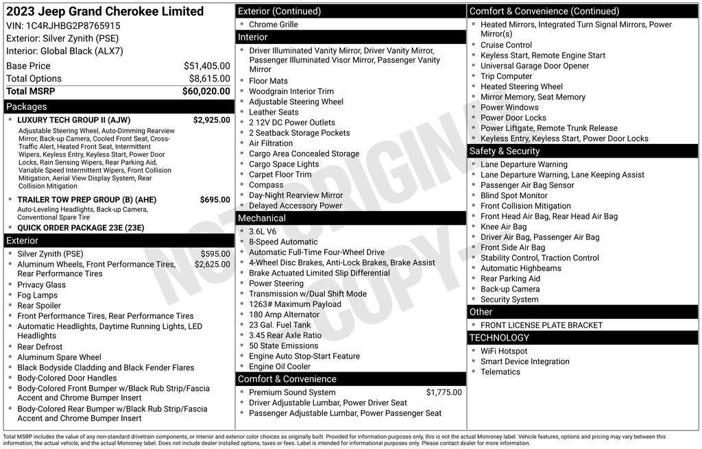 used 2023 Jeep Grand Cherokee car, priced at $29,999