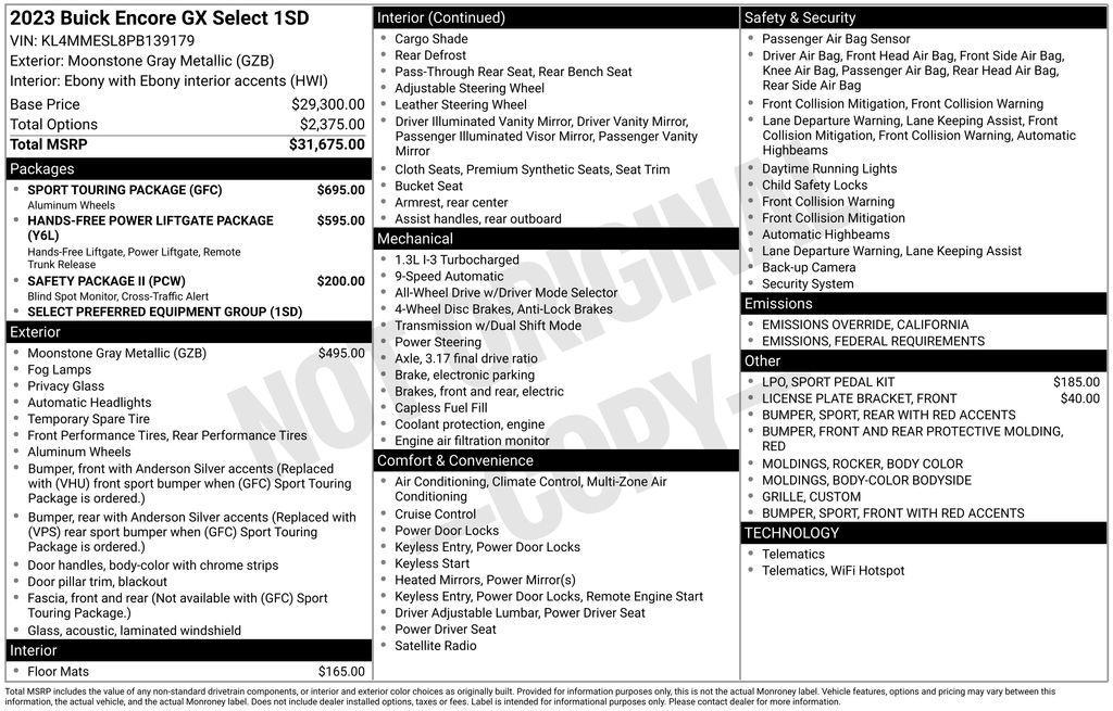 used 2023 Buick Encore GX car, priced at $20,999