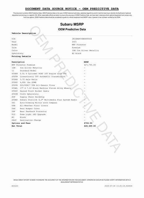 used 2021 Subaru Forester car, priced at $19,577