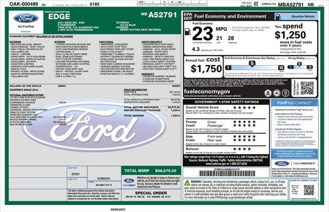 used 2021 Ford Edge car, priced at $20,500