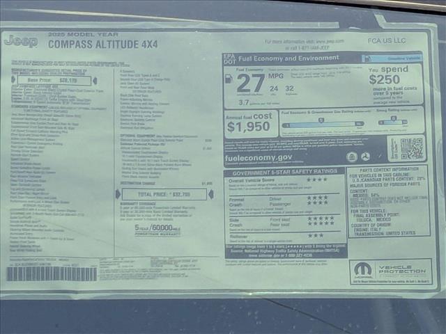 new 2025 Jeep Compass car, priced at $25,995