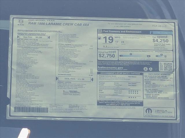 new 2025 Ram 1500 car, priced at $64,154