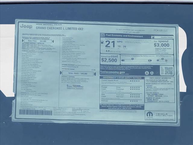 new 2025 Jeep Grand Cherokee L car, priced at $44,400