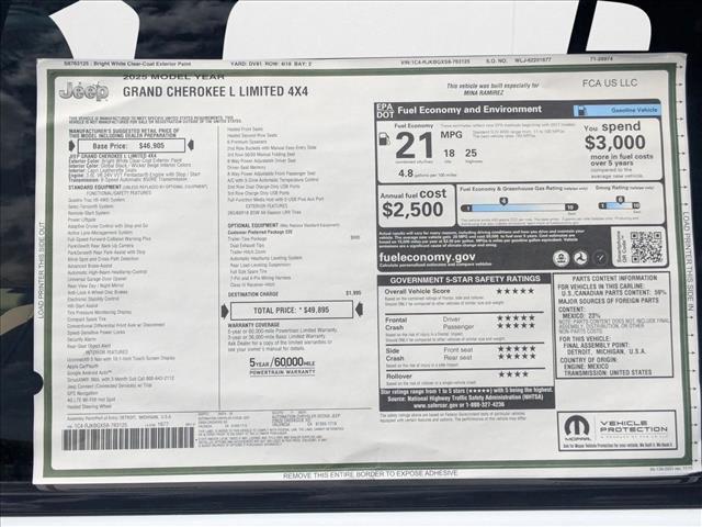 new 2025 Jeep Grand Cherokee L car, priced at $47,395