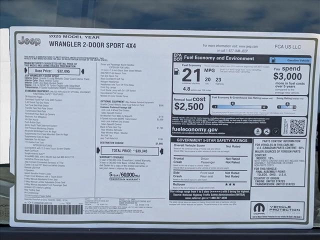new 2025 Jeep Wrangler car, priced at $33,991