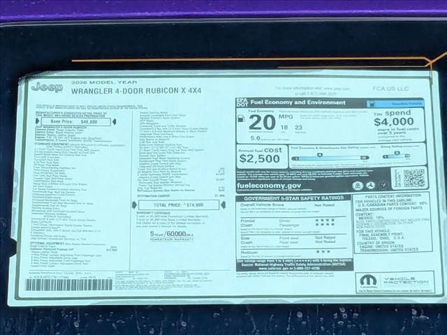 new 2026 Jeep Wrangler car, priced at $70,203