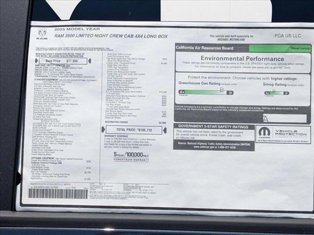 new 2025 Ram 3500 car, priced at $91,991