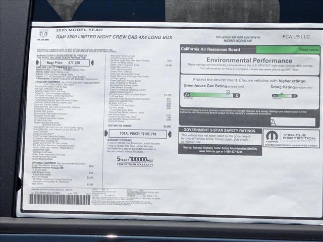 new 2025 Ram 3500 car, priced at $104,710