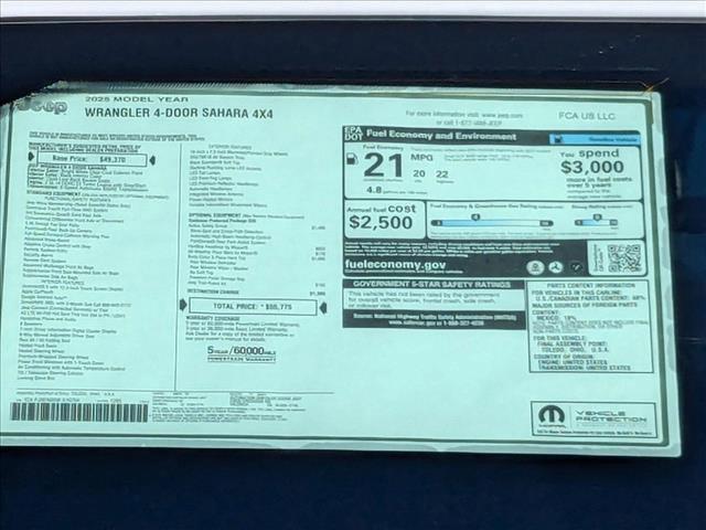 new 2025 Jeep Wrangler car, priced at $48,995