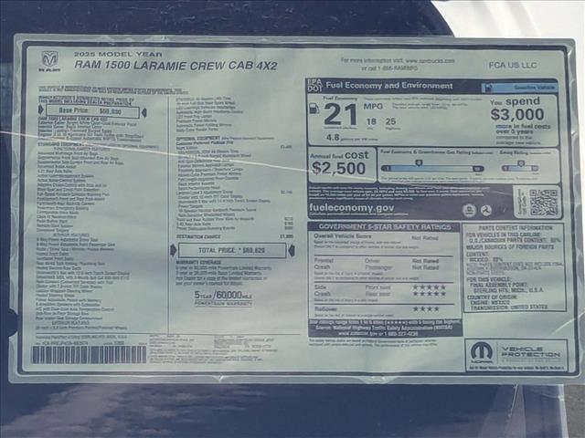new 2025 Ram 1500 car, priced at $60,495