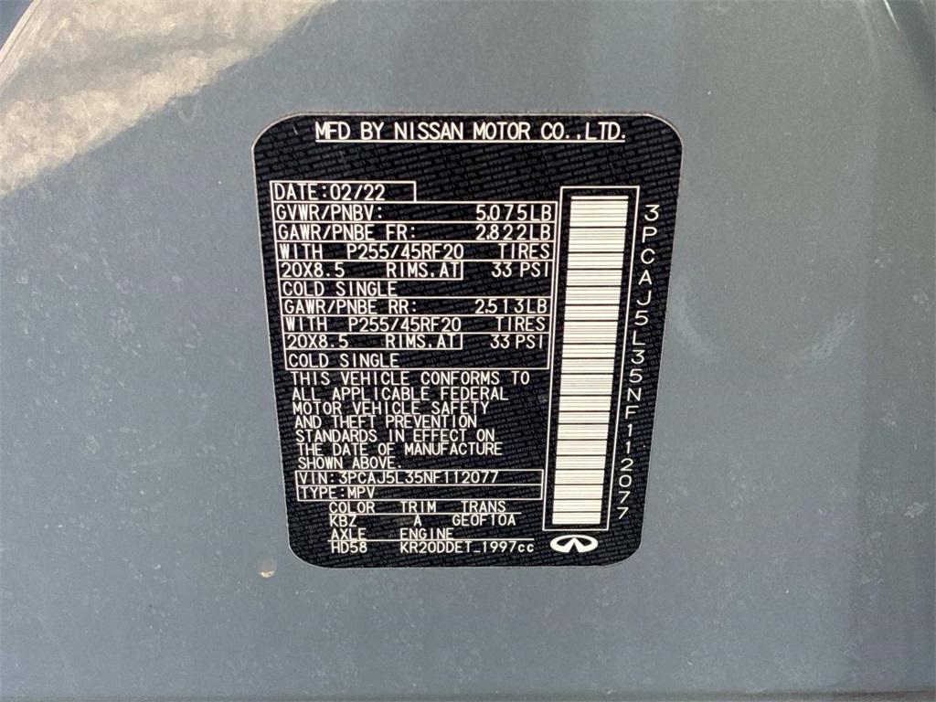 used 2022 INFINITI QX55 car, priced at $28,750