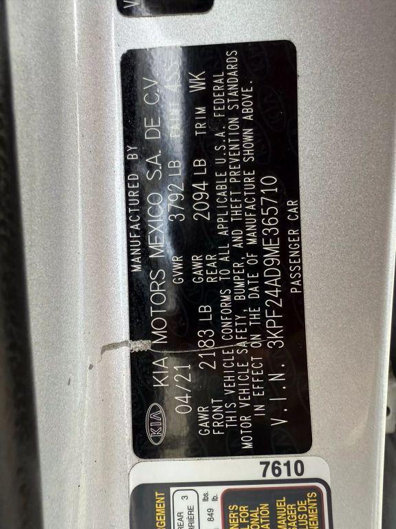 used 2021 Kia Forte car, priced at $12,995
