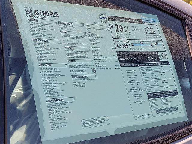 new 2024 Volvo S60 car, priced at $49,575