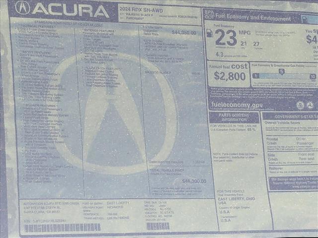 new 2024 Acura RDX car, priced at $45,161