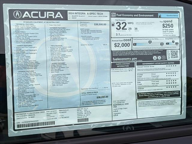 new 2024 Acura Integra car, priced at $36,841