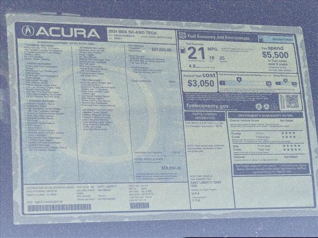 new 2024 Acura MDX car, priced at $55,615