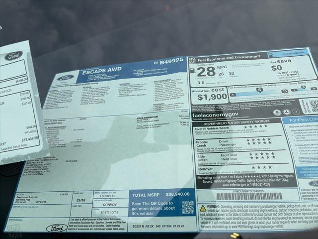 new 2025 Ford Escape car, priced at $33,339