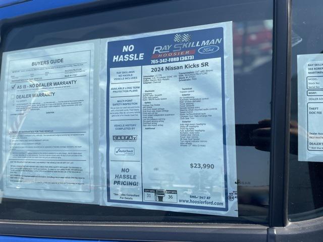 used 2024 Nissan Kicks car, priced at $20,291