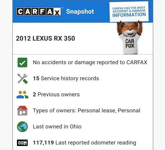 used 2012 Lexus RX 350 car, priced at $14,500