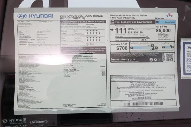 used 2025 Hyundai IONIQ 6 car, priced at $31,495