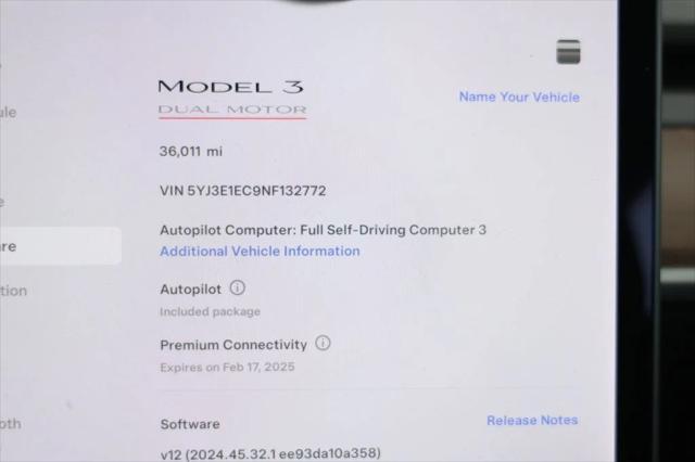 used 2022 Tesla Model 3 car, priced at $27,495