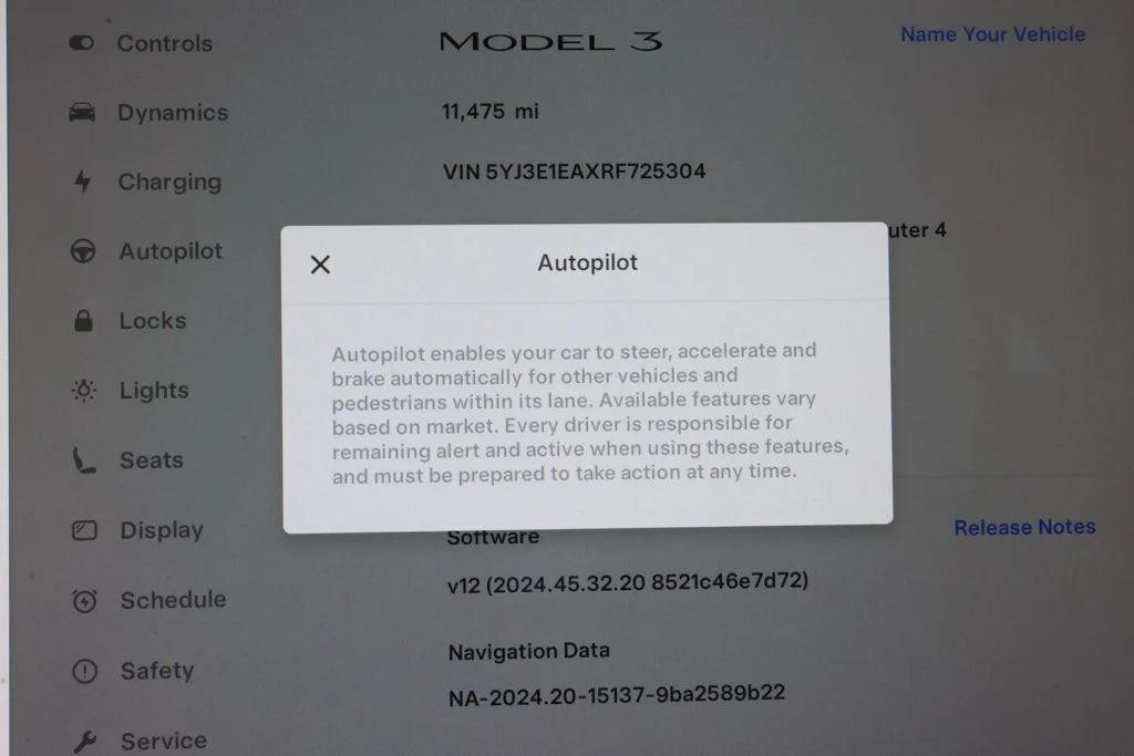 used 2024 Tesla Model 3 car, priced at $26,495
