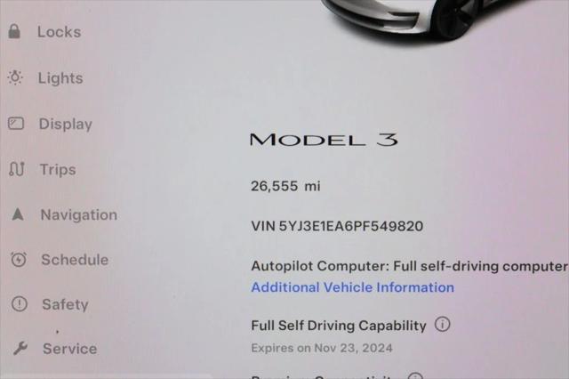 used 2023 Tesla Model 3 car, priced at $24,495