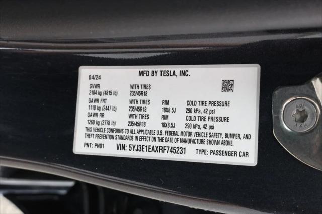 used 2024 Tesla Model 3 car, priced at $28,195