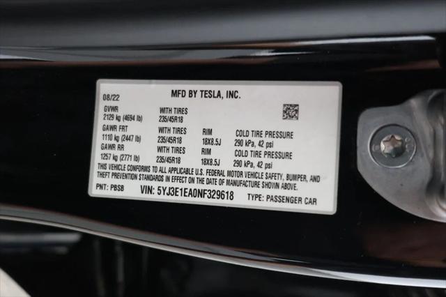 used 2022 Tesla Model 3 car, priced at $22,495
