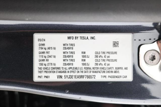 used 2024 Tesla Model 3 car, priced at $29,495