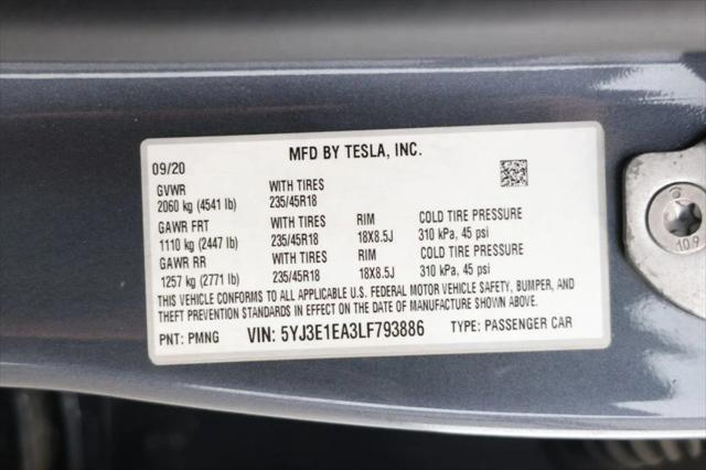 used 2020 Tesla Model 3 car, priced at $19,995