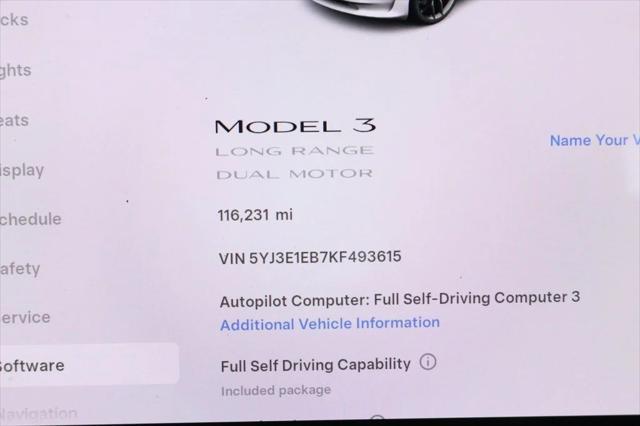 used 2019 Tesla Model 3 car, priced at $15,995