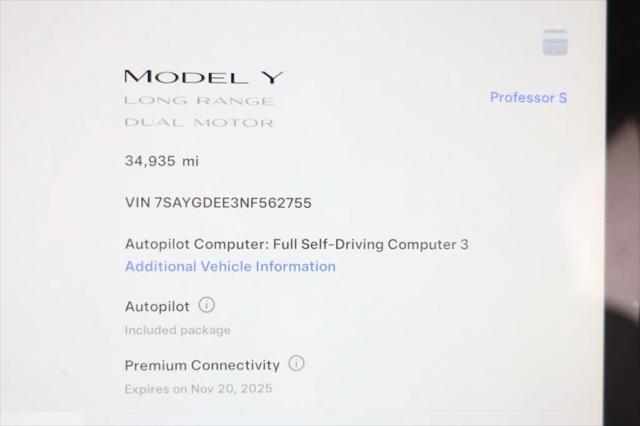 used 2022 Tesla Model Y car, priced at $27,295