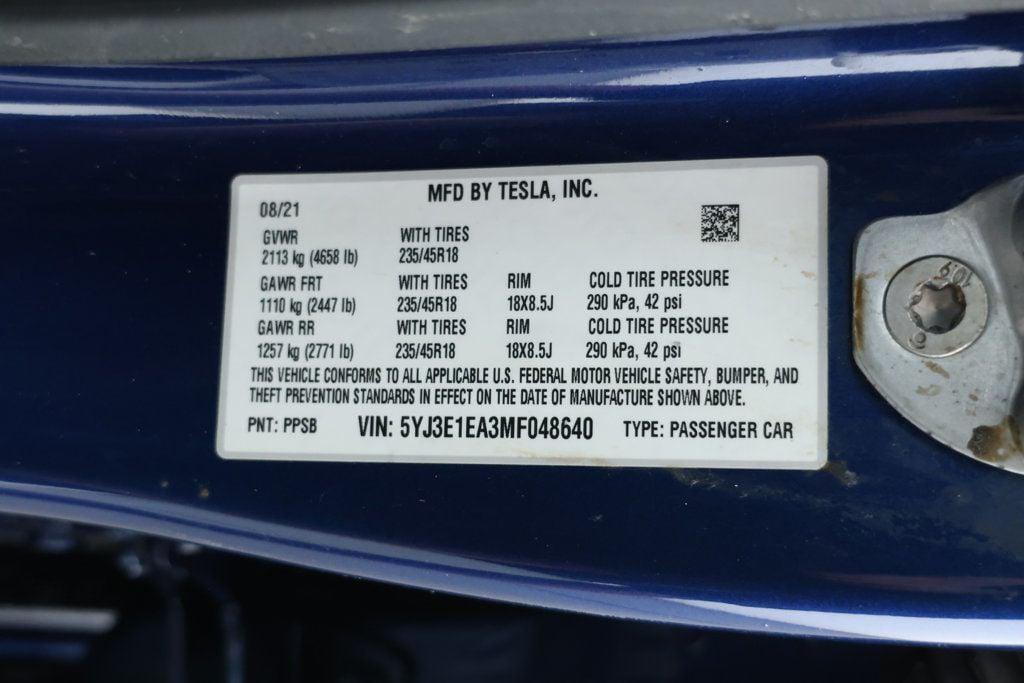 used 2021 Tesla Model 3 car, priced at $22,995